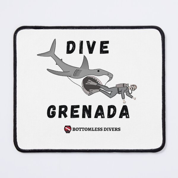 Item preview, Great White Shark Attacking Grenada Scuba Diver designed and sold by BottomlessDiver.