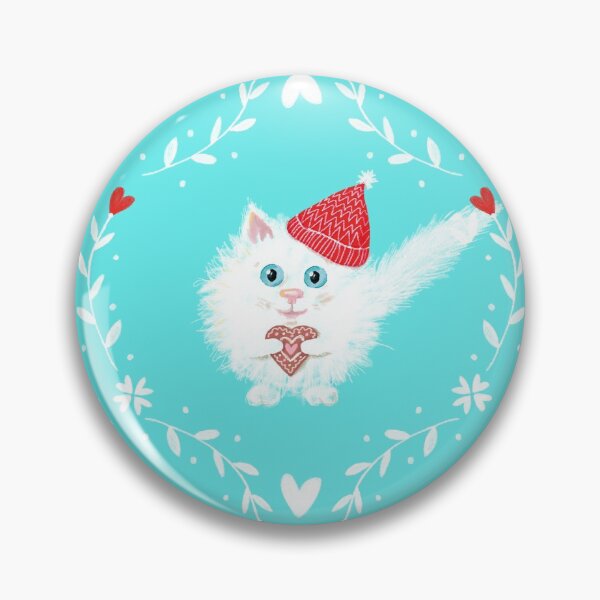 Item preview, cute white cat - winter edition designed and sold by lavitrinediris.