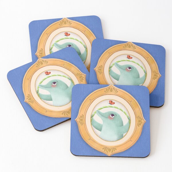 Item preview, Funny framed Dolphin, whimsical and cute designed and sold by ellastella.