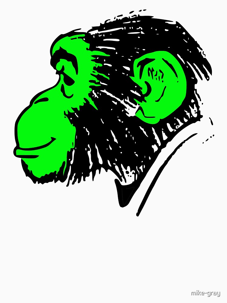 Vintage Silhouette Cartoon Monkey with the Neon Face by mike-gray