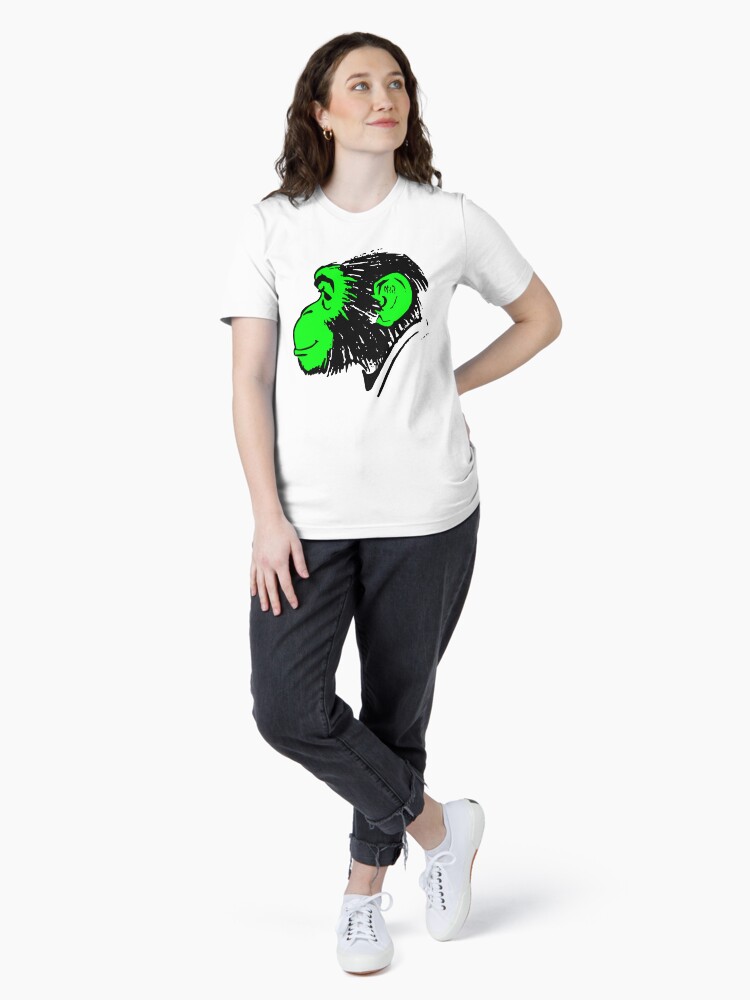 Thumbnail 4 of 7, Essential T-Shirt, Vintage Silhouette Cartoon Monkey with the Neon Face designed and sold by mike-gray.