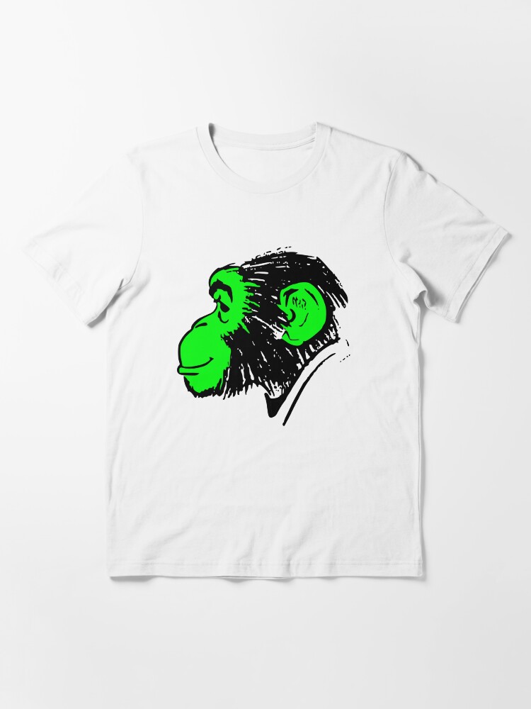 Thumbnail 3 of 7, Essential T-Shirt, Vintage Silhouette Cartoon Monkey with the Neon Face designed and sold by mike-gray.