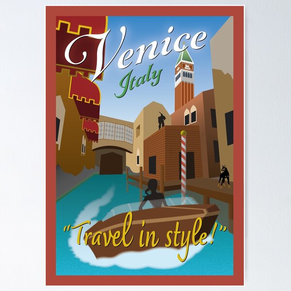 Item preview, Venice - Vintage Travel Poster designed and sold by ToddRDesign.