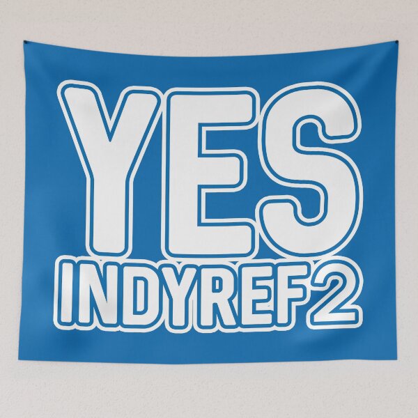 Item preview, YES INDYREF2, Scottish Independence White and Saltire Blue Layered Text Slogan designed and sold by MacPean.