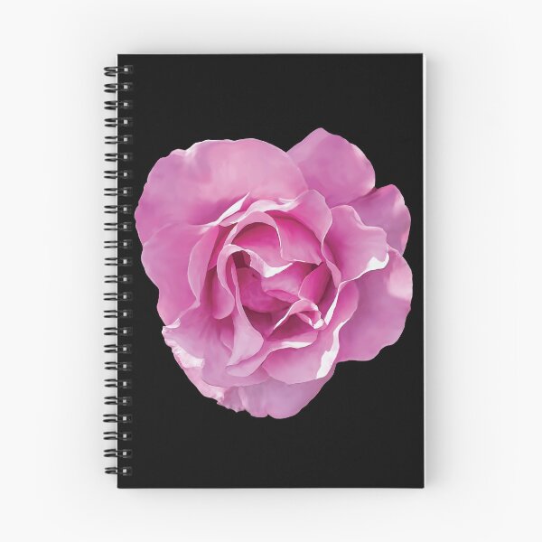 Aperçu de l'œuvre Fleur Rose Sur Fond Noir créée et vendue par BeccaJaneDesign.