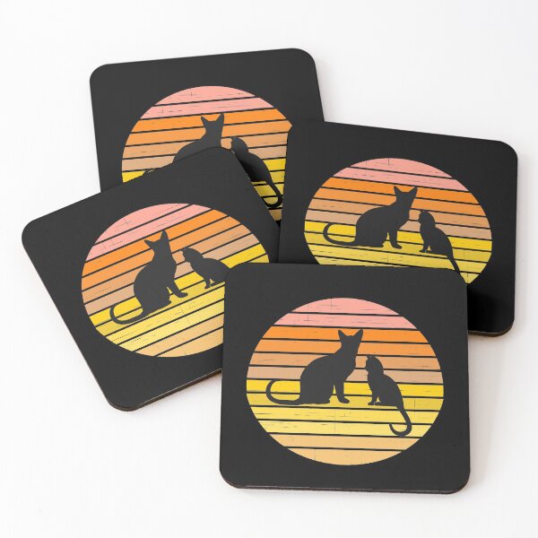 Item preview, Black Cat with evening sunset colors  designed and sold by Paint84.
