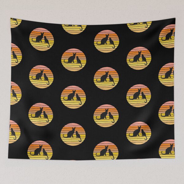 Item preview, Black Cat with evening sunset colors  designed and sold by Paint84.