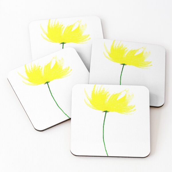 Artikelvorschau, Minimalistisches Kunstwerk mit gelbem Wildblumen-Aquarell entworfen und verkauft von Artbymonika.