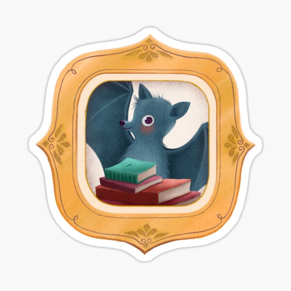 Funny framed bat, whimsical and cute Sticker