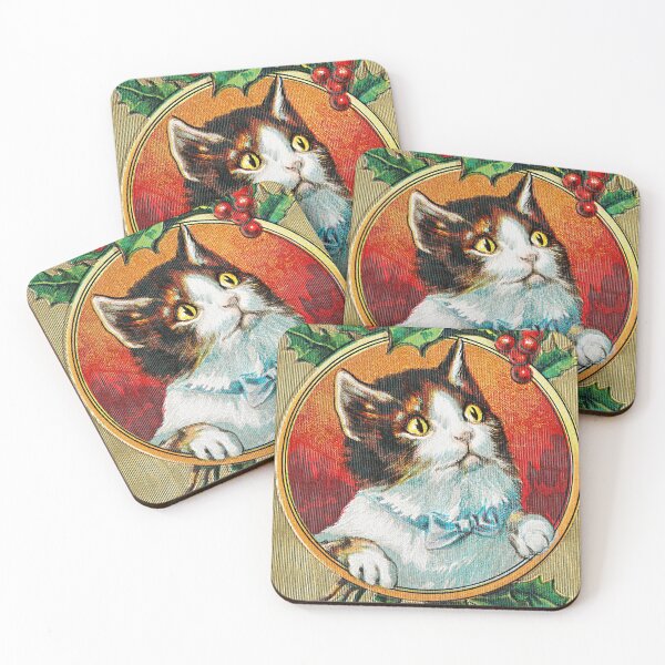 Item preview, wishing you a merry christmas (vintage cat) designed and sold by two peas in a pod.
