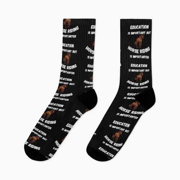 Item preview, Education Is Important But Horse Riding Is Importanter Brown Horse In Black designed and sold by LuckyKermit.