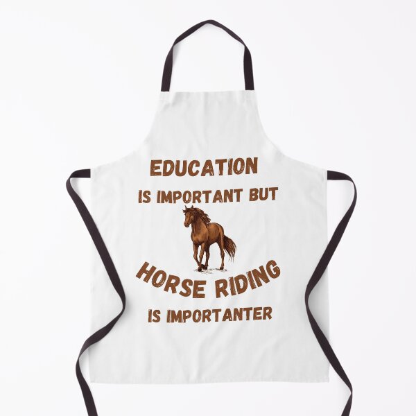 Artikelvorschau, Bildung ist wichtig, aber Reiten ist wichtiger Braunes Pferd und braune Buchstaben entworfen und verkauft von LuckyKermit.