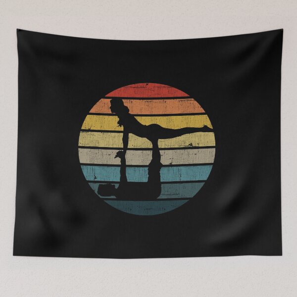 Item preview, Acroyoga Silhouette On A Distressed Retro Sunset design designed and sold by theodoros20.