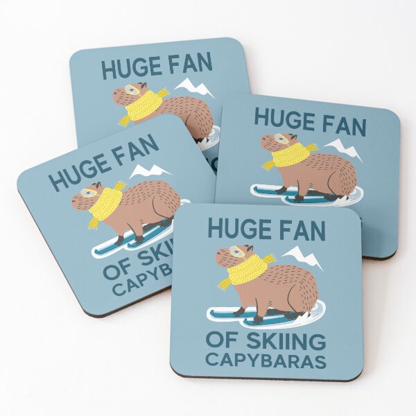 Item preview, Skiing Capybara funny quote, Huge fan of skiing capybara designed and sold by KlaraMacinka.