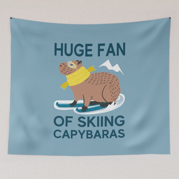 Item preview, Skiing Capybara funny quote, Huge fan of skiing capybara designed and sold by KlaraMacinka.