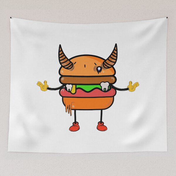 Item preview, Burger monster t-shirt | Burger monster funny art | Burger monster  sticker  designed and sold by KARTICK DUTTA.
