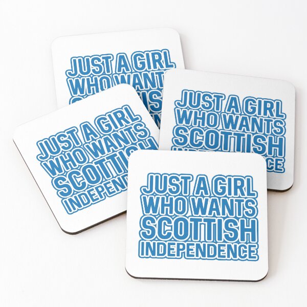 Item preview, JUST A GIRL WHO WANTS SCOTTISH INDEPENDENCE, Scottish Independence Saltire Blue and White Layered Text Slogan designed and sold by MacPean.