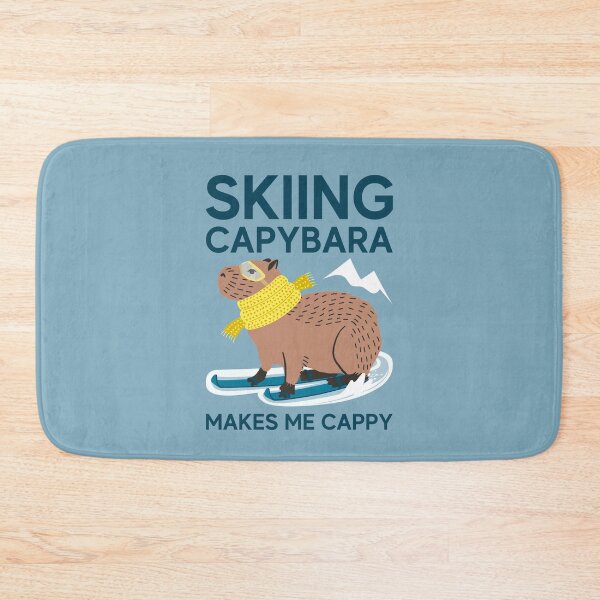Item preview, Skiing Capybara funny quote, Skiing capybara makes me cappy designed and sold by KlaraMacinka.