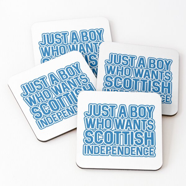 Item preview, JUST A BOY WHO WANTS SCOTTISH INDEPENDENCE, Scottish Independence Saltire Blue and White Layered Text Slogan designed and sold by MacPean.