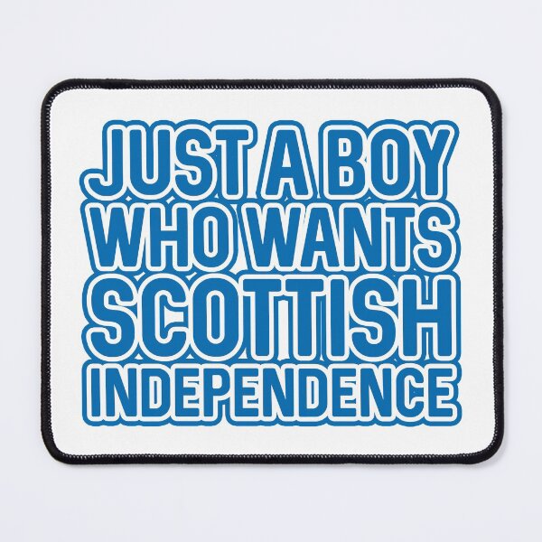 Item preview, JUST A BOY WHO WANTS SCOTTISH INDEPENDENCE, Scottish Independence Saltire Blue and White Layered Text Slogan designed and sold by MacPean.