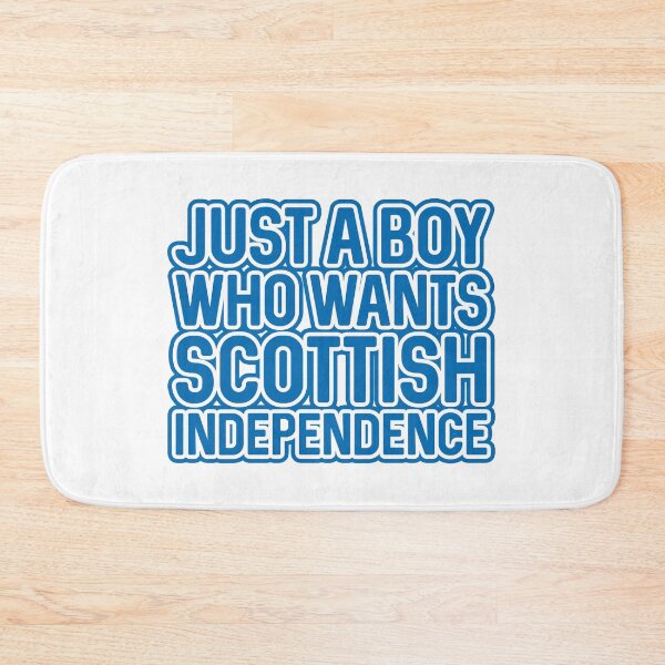 Item preview, JUST A BOY WHO WANTS SCOTTISH INDEPENDENCE, Scottish Independence Saltire Blue and White Layered Text Slogan designed and sold by MacPean.