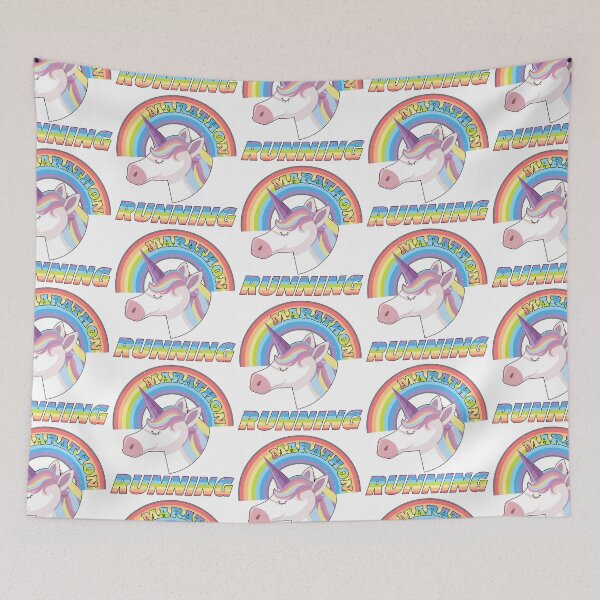Item preview, Unicorn marathon running with rainbow designed and sold by Designer-amjed.