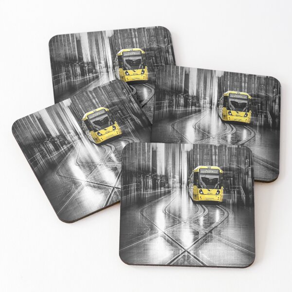 Item preview, Yellow Tram at a Stop in Manchester with ICM designed and sold by Tony North.