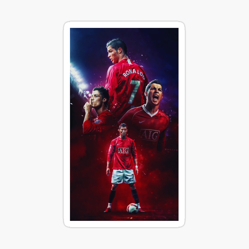 Cristiano Ronaldo Jersey Art Digital Print Red Frame 