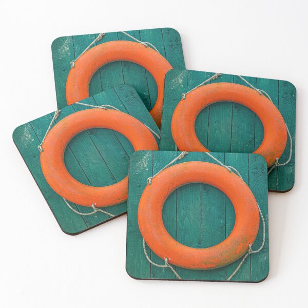 Item preview, Orange Lifesaver on Green Wooden Wall designed and sold by Tony North.