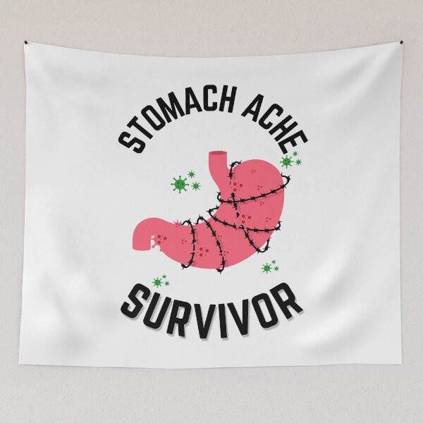 Item preview, Stomach Ache Survivor V3 Black-Tummy Ache Funny Illustrative designed and sold by MAEffects.