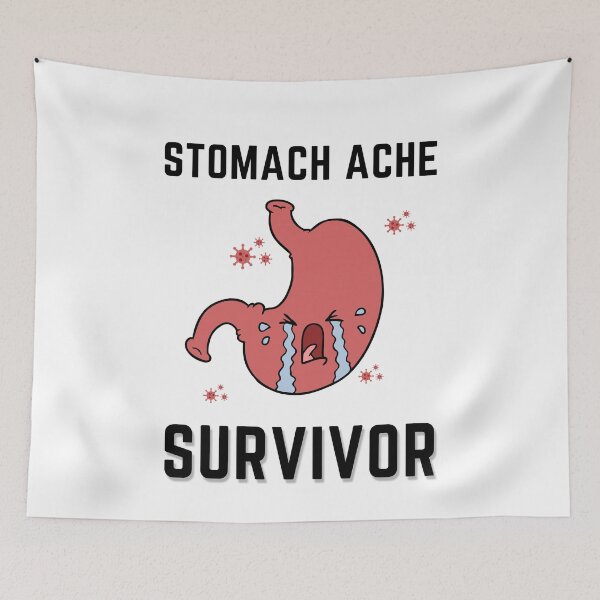 Item preview, Stomach Ache Survivor V4 Black-Tummy Ache Funny Illustrative designed and sold by MAEffects.