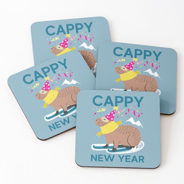 Item preview, Funny Happy New Year Capybara, funny new year capybara pun designed and sold by KlaraMacinka.