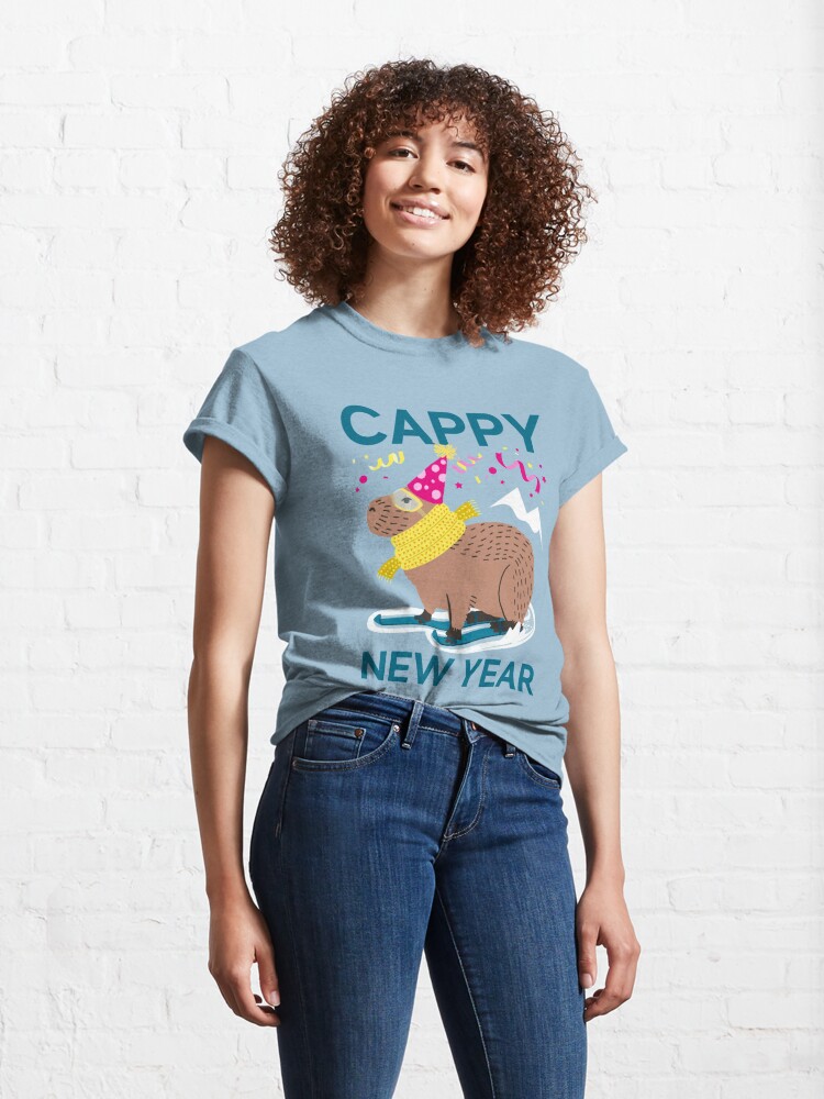 Disover Funny Happy New Year Capybara, funny new year capybara T-Shirt