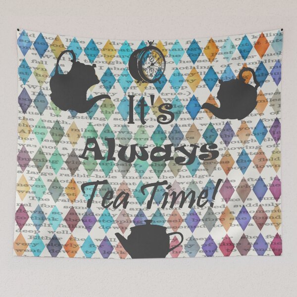 Item preview, It's Always Tea Time! - Colorful Watercolor Pattern - Alice In Wonderland designed and sold by maryedenoa.