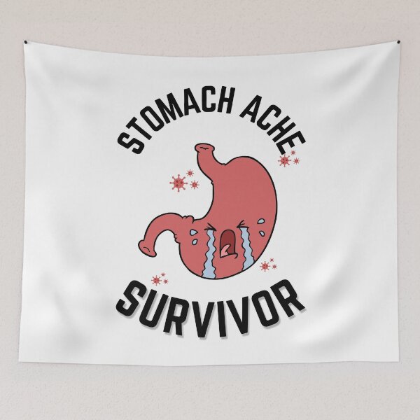 Item preview, Stomach Ache Survivor V4 Black-Tummy Ache Funny Illustrative designed and sold by MAEffects.