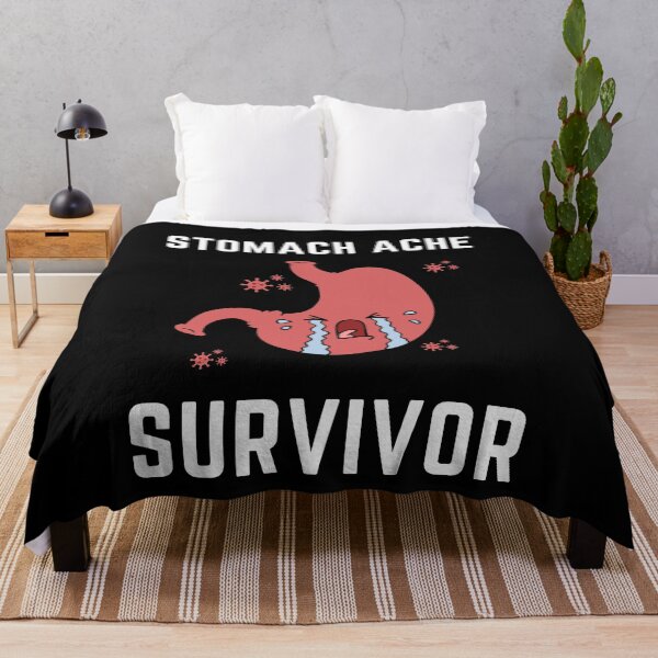 Item preview, Stomach Ache Survivor V3 White-Tummy Ache Funny Illustrative designed and sold by MAEffects.