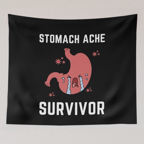 Item preview, Stomach Ache Survivor V3 White-Tummy Ache Funny Illustrative designed and sold by MAEffects.