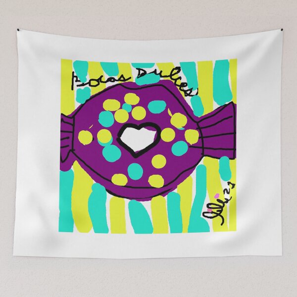 Item preview, Series: Sweet Mouths Violet blue and yellow polka dots designed and sold by LileskaDiaz.