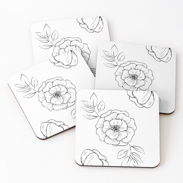 Item preview, lineart flower print designed and sold by MidnightArts1.