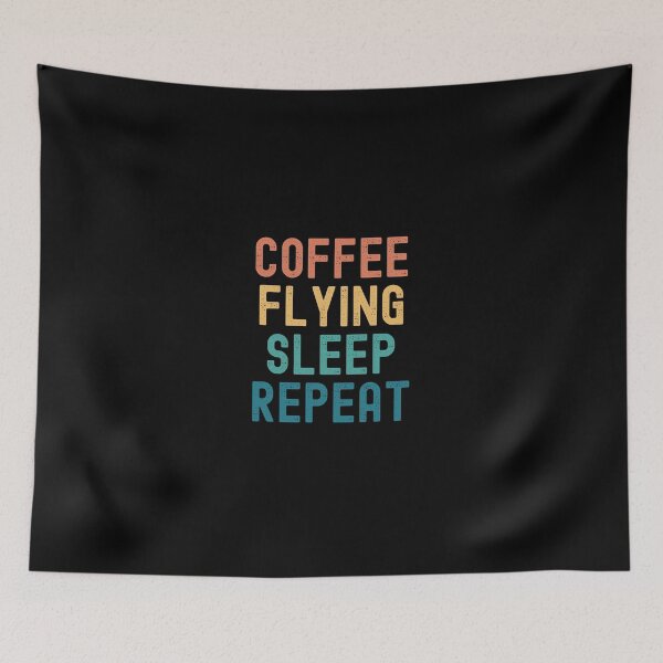 Item preview, Coffee Flying Sleep Repeat - Funny Flying & Coffee Gift designed and sold by kindxinn.