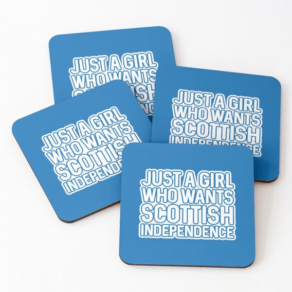 Item preview, JUST A GIRL WHO WANTS SCOTTISH INDEPENDENCE, Scottish Independence White and Saltire Blue Layered Text Slogan designed and sold by MacPean.
