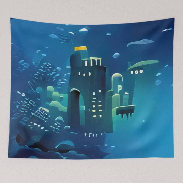 Item preview, Abstract Underwater City Illustration designed and sold by Arkneer.