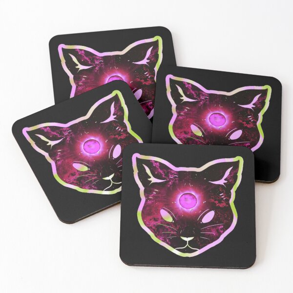 Item preview, Shocking prismatic iridescent psychic cat designed and sold by LukjanovArt.