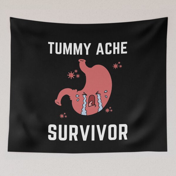 Item preview, Tummy Ache Survivor V4 White-Stomach Ache Funny Illustrative designed and sold by MAEffects.