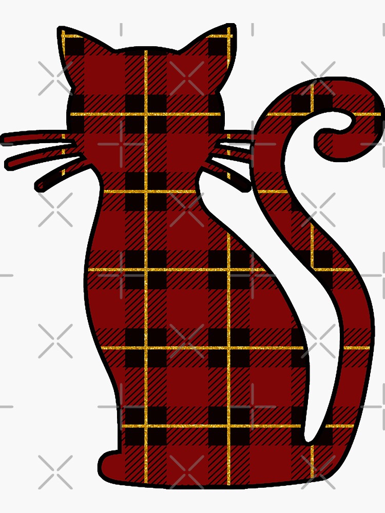 "Cat Scottish Plaid Tartan D5" Sticker by winva79 Redbubble