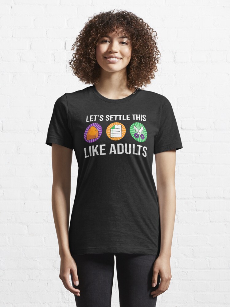 Let's Settle This Like Adults: Rock-Paper-Scissors Essential T-Shirt for  Sale by PanosTsalig