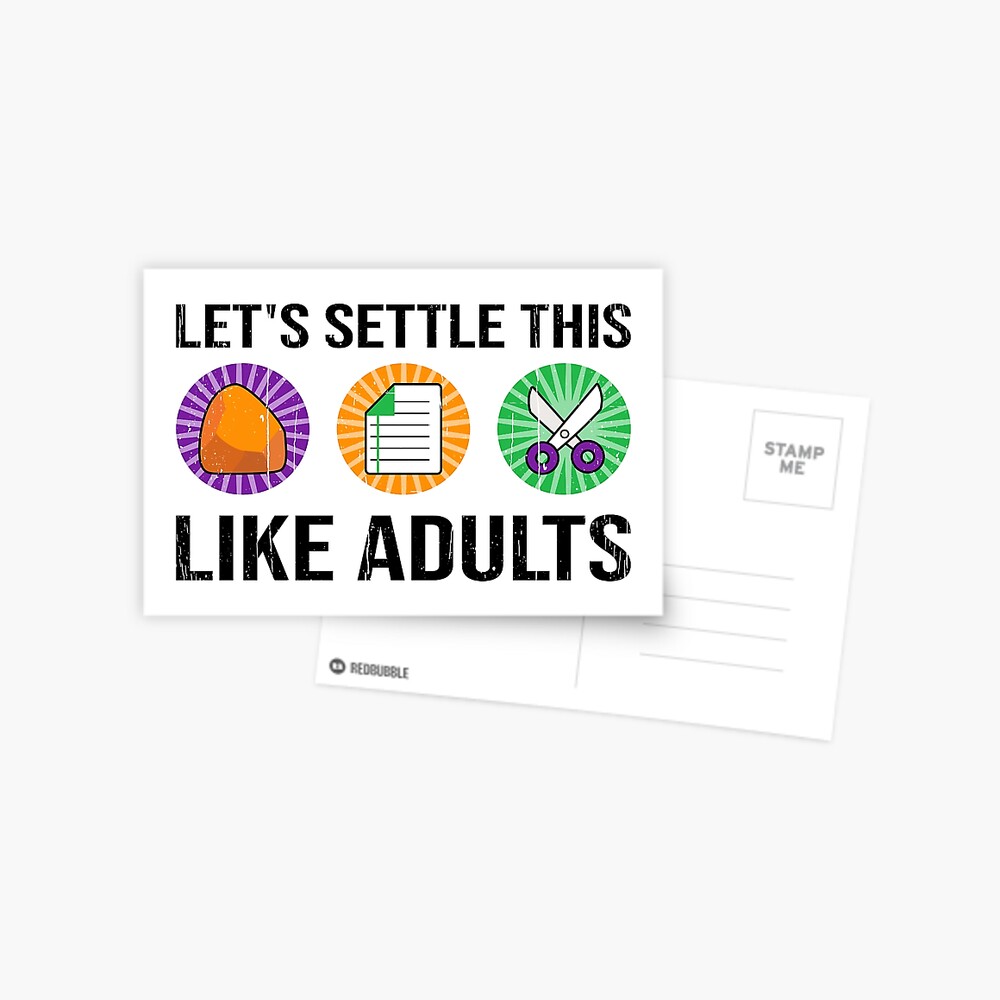 Let's Settle This Like Adults Rock Paper Scissor Black Adult T