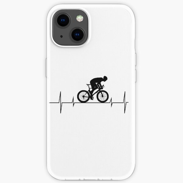 Vélo battement de coeur, vélo, cadeau pour les motards, cadeau vélo, cadeau vélo, chemise de vélo drôle, cyclisme drôle Coque souple iPhone