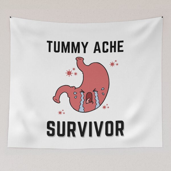 Item preview, Tummy Ache Survivor V4 Black-Stomach Ache Funny Illustrative designed and sold by MAEffects.