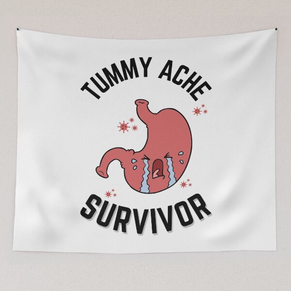 Item preview,  Tummy Ache Survivor V4 Black-Stomach Ache Funny Illustrative designed and sold by MAEffects.
